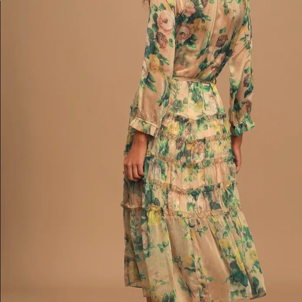 O.P.T Floral Print Tiered Midi Dress 🌿 XS - Picture 8 of 12